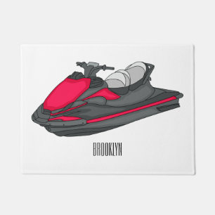 Jet ski Cartoon Illustration Fußmatte