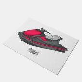 Jet ski Cartoon Illustration Fußmatte (Schrägansicht)
