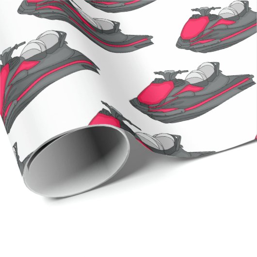 Jet ski Cartoon Illustration Geschenkpapier (Rolleneckpunkt)
