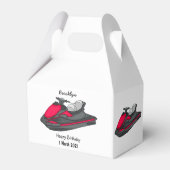 Jet ski Cartoon Illustration Geschenkschachtel (Rückseite)