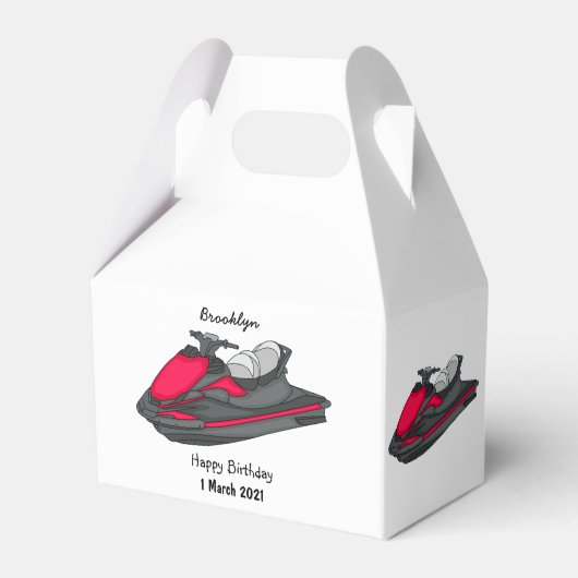 Jet ski Cartoon Illustration Geschenkschachtel (Vorderseite)