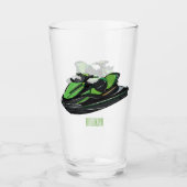 Jet ski Cartoon Illustration Glas (Vorderseite)