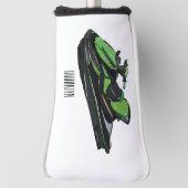 Jet ski Cartoon Illustration Golf Headcover (Rotieren 90)