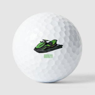 Jet ski Cartoon Illustration Golfball