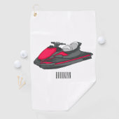 Jet ski Cartoon Illustration Golfhandtuch (Insitu)
