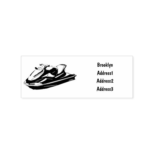Jet ski Cartoon Illustration Gummistempel (Prägung)
