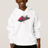 Jet ski Cartoon Illustration Hoodie (Vorderseite)