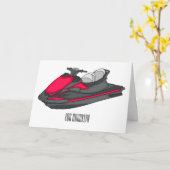 Jet ski Cartoon Illustration Karte (Gelbe Blume)