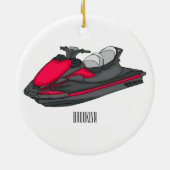 Jet ski Cartoon Illustration Keramik Ornament (Hinten)