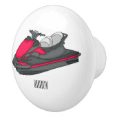 Jet ski Cartoon Illustration Keramikknauf (Rechts)