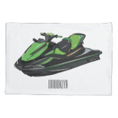 Jet ski Cartoon Illustration Kissenbezug (Rückseite)