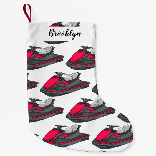 Jet ski Cartoon Illustration Kleiner Weihnachtsstrumpf (Vorderseite)