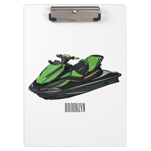 Jet ski Cartoon Illustration Klemmbrett (Vorderseite)