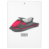 Jet ski Cartoon Illustration Klemmbrett (Rückseite)