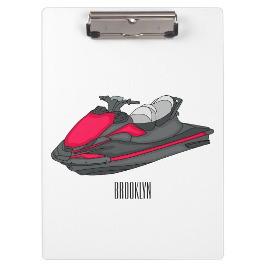 Jet ski Cartoon Illustration Klemmbrett (Vorderseite)