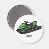 Jet ski Cartoon Illustration Magnet (Vorderseite/Rückseite)