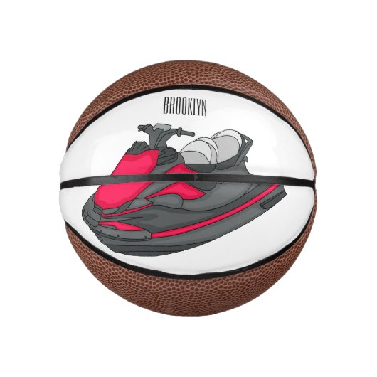 Jet ski Cartoon Illustration Mini Basketball (Vorderseite)