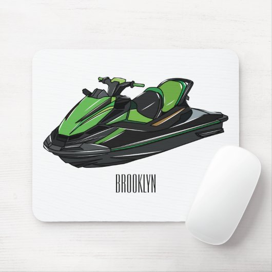 Jet ski Cartoon Illustration Mousepad (Mit Mouse)