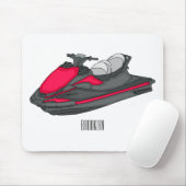 Jet ski Cartoon Illustration Mousepad (Mit Mouse)