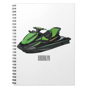 Jet ski Cartoon Illustration Notizblock