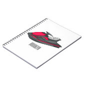 Jet ski Cartoon Illustration Notizblock (Linke Seite)