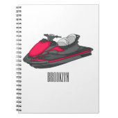 Jet ski Cartoon Illustration Notizblock (Vorderseite)