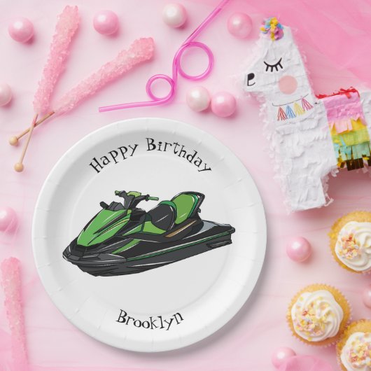 Jet ski Cartoon Illustration Pappteller (Party)