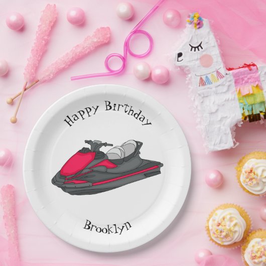 Jet ski Cartoon Illustration Pappteller (Party)