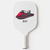Jet ski Cartoon Illustration Pickleball Schläger (Rückseite)