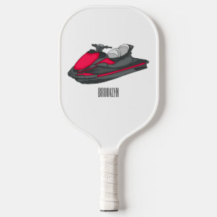 Jet ski Cartoon Illustration Pickleball Schläger