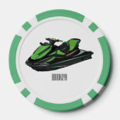 Jet ski Cartoon Illustration Pokerchips (Rückseite)