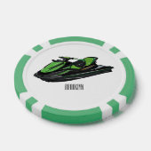 Jet ski Cartoon Illustration Pokerchips (Einzeln)