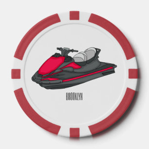Jet ski Cartoon Illustration Pokerchips