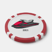 Jet ski Cartoon Illustration Pokerchips (Einzeln)