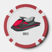 Jet ski Cartoon Illustration Pokerchips (Rückseite)