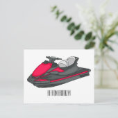 Jet ski cartoon illustration postkarte (Stehend Vorderseite)