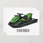 Jet ski Cartoon Illustration Postkarte (Vorne/Hinten)