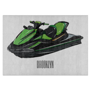 Jet ski Cartoon Illustration Schneidebrett