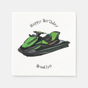 Jet ski Cartoon Illustration Serviette