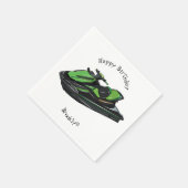 Jet ski Cartoon Illustration Serviette (Ecke)