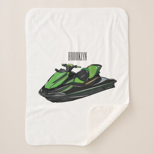 Jet ski Cartoon Illustration Sherpadecke (Vorderseite)