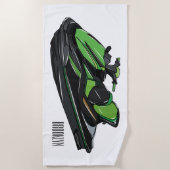Jet ski Cartoon Illustration Strandtuch (Vorderseite)