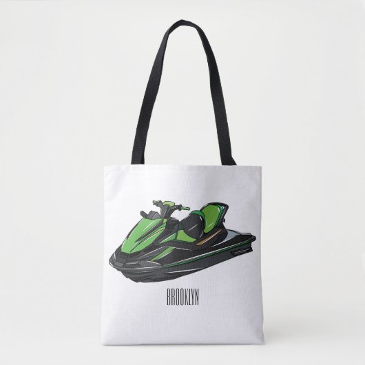 Jet ski Cartoon Illustration Tasche (Vorderseite)