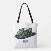 Jet ski Cartoon Illustration Tasche (Rückseite)