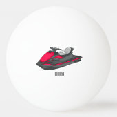 Jet ski Cartoon Illustration Tischtennisball (Rückseite)