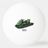 Jet ski Cartoon Illustration Tischtennisball (Rückseite)
