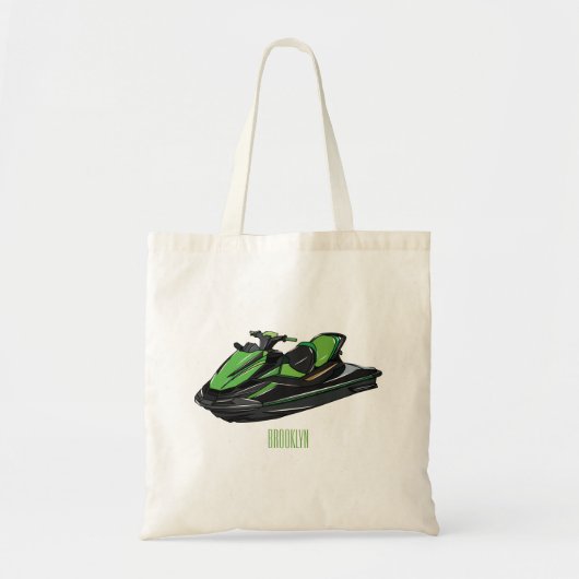 Jet ski Cartoon Illustration Tragetasche (Vorne)