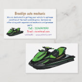 Jet ski Cartoon Illustration Visitenkarte (Vorne/Hinten)