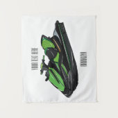 Jet ski Cartoon Illustration Wandteppich (Vorderseite)