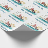 Jet Ski Christmas Holiday with Santa Claus Geschenkpapier (Ecke)